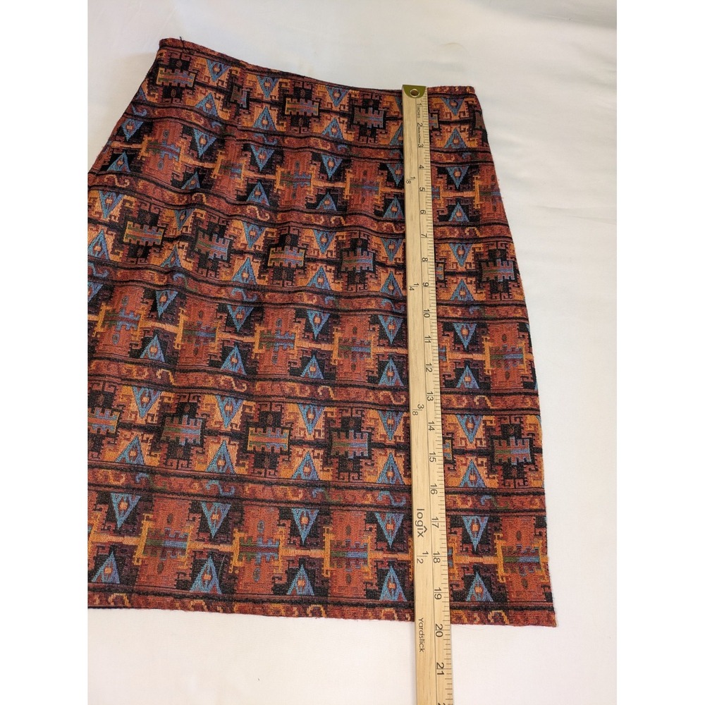 The Limited Tapestry Pencil Skirt Size 4 Southwestern Aztec Woven Italy 90s Y2K - Picture 4 of 8
